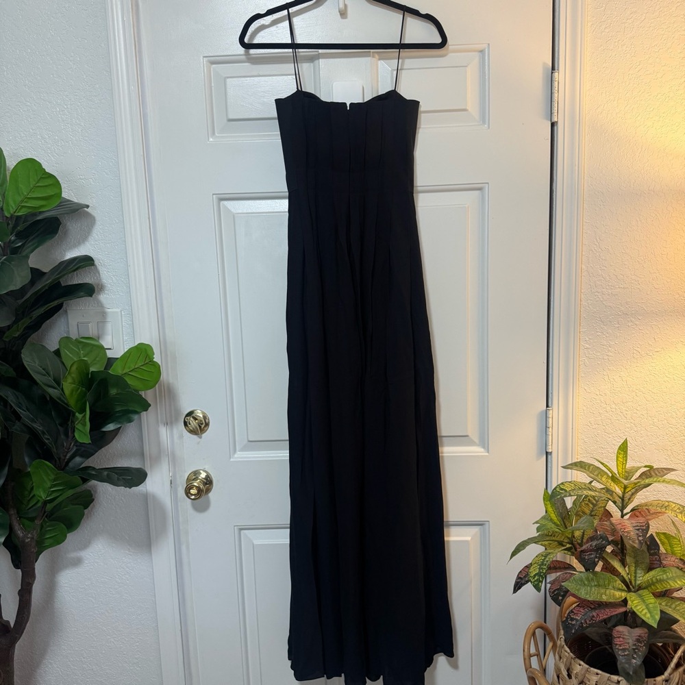 NWT L’agence Black Maxi Dress Front Slit  Size 2 - Picture 5 of 9